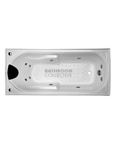 Broadway - Isabella 1320mm Tile Trim Acrylic Spa 6 Jets with Remote & Down Light WHITE