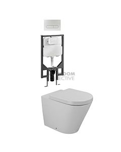 Gallaria - Tropical Toilet Wall Hung Pan Cistern & ENERO WHITE Button Package (P Trap