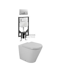 Gallaria - Tropical Toilet Wall Hung Pan Cistern & QUBO WHITE Button Package (P Trap)
