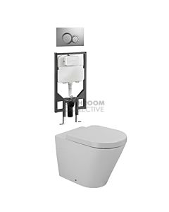 Gallaria - Tropical Toilet Wall Hung Pan Cistern & VOLE CHROME Button Package (P Trap)