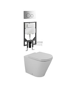 Gallaria - Tropical Toilet Wall Hung Pan Cistern & CIRCO STEEL Button Package (P Trap)