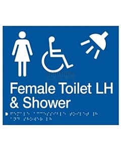 Emroware - Braille Sign Female Accessible Toilet LH & Shower 210mm x 180mm