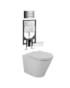 Gallaria - Tropical Toilet Wall Hung Pan Cistern & SPARCO SATIN Button Package (P Trap)
