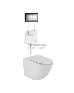 Gallaria - Danza Toilet Floor Pan Thin Seat Cistern & SPARCO CHROME Button Package (P & S Trap 80-140mm)