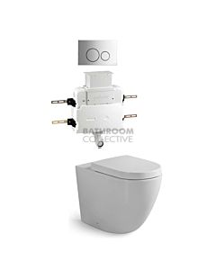 Gallaria - Danza Toilet Floor Pan Standard Seat CIRCO STEEL Low Level Cistern & Button Package (P & S Trap 80-140mm)