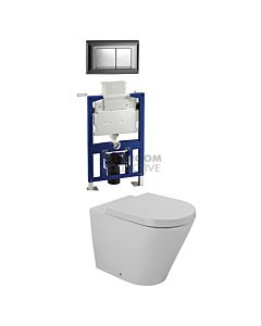 Gallaria - Tropical Toilet Wall Hung Pan Low Level Cistern & SPARCO CHROME Button Package (P Trap)