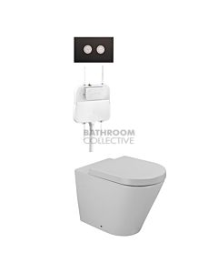 Gallaria - Tropical Toilet Floor Pan Pneumatic Cistern & VALA BLACK Button Package (P & S Trap 80-140mm)