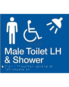 Emroware - Braille Sign Male Accessible Toilet & Shower LH 180mm x 210mm