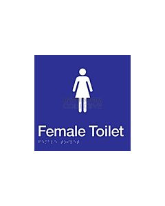 Emroware - Braille Sign Female Toilet 180mm x 180mm