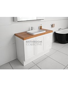 ADP - Madison Hampton Style Freestanding Vanity 1200mm, 60mm Bamboo Top & Solid Surface Basin
