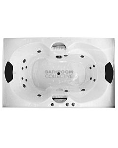 Broadway - Andorra 1790mm Island Acrylic Spa, 10 Jets with Hot Pump WHITE