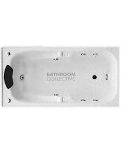 Broadway - Marchena 1725mm Tile Trim Acrylic Spa 7 Jets with Remote & Down Light WHITE