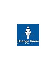 Emroware - Braille Sign Female Change Room 180mm x 180mm