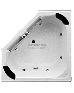 Broadway - Villena 1330mm Tile Trim Acrylic Spa, 14 Jets with Hot Pump WHITE