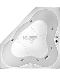 Broadway - Zamora 1485mm Tile Trim Acrylic Spa 10 Jets with Electronic Touch Pad WHITE