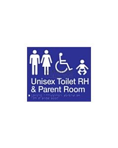 Emroware - Braille Unisex Accessible Toilet & Baby Change RH 180mm x 235mm
