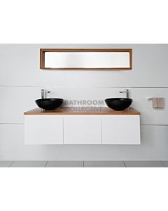 ADP - Emporia Slim Wall Hung Double Bowl Vanity 1500mm, 25mm Bamboo (basin not included)