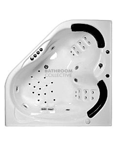 Broadway - Sapphira 1500mm Tile Trim Acrylic Spa, 18 Jets with Electronic Touch Pad WHITE