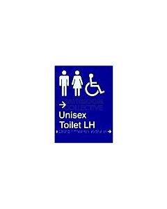 Emroware - Braille Sign Unisex Accessible Toilet LH with Arrow 180mm x 235mm