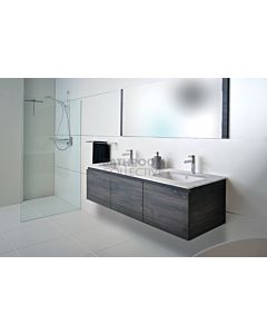 ADP - Emporia Slim Wall Hung Double Bowl Vanity 1500mm, 20mm Stone Top (basin not included)