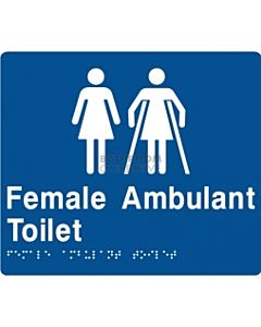 Emroware - Braille Sign Female / Female Ambulant Toilet 180mm x 210mm