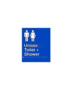 Emroware - Braille Sign Unisex Toilet & Shower 180mm x 235mm