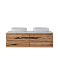 Loughlin Furniture - Avoca 1500mm Real Timber Double Bowl Wall Hung Vanity