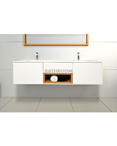 ADP - Box Wall Hung Double Bowl Vanity 1800mm, 20mm Stone Top (basin not included)