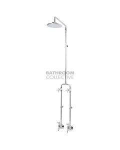 Bastow Tapware - Federation Exposed Shower & Bath Set Cross Handle 200mm Rose CHROME