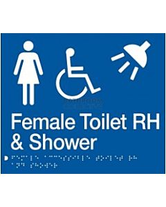 Emroware - Braille Sign Female Accessible Toilet RH & Shower 210mm x 180mm