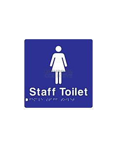 Emroware - Braille Sign Female Staff Toilet 180mm x 180mm