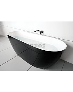 ADP - Day Dream 1700mm Cast Marble Freestanding Bath, GLOSS BLACK & BRIGHT WHITE