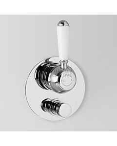 Astra Walker - Olde English Signature Wall Mixer & Diverter CHROME/WHITE HANDLE A50.48.V4.PL