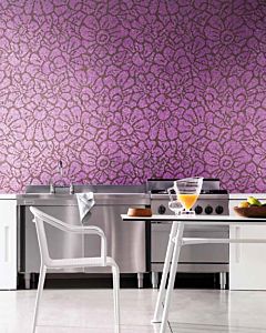 Bisazza - Floral Graphic Flowers Purple Decorative Glass Mosaic Tiles, order unit 1.66m2