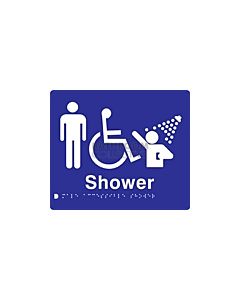 Emroware - Braille Sign Male Accessible Shower 180mm x 210mm