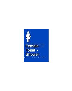 Emroware - Braille Sign Female Toilet & Shower 180mm x 235mm