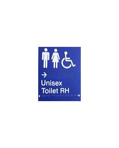 Emroware - Braille Sign Unisex Accessible Toilet RH with Arrow 180mm x 235mm