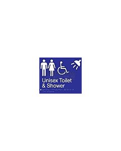 Emroware - Braille Sign Unisex Toilet & Shower 180mm x 210mm