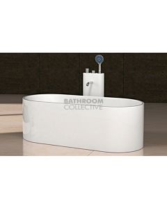 Paco Jaanson - iStone 1550mm Oval Freestanding Stone Bath Tub MATTE WHITE