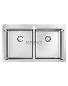 Abey - Leichardt LT45DB Inset Double Bowl Laundry Sink with Overflow L860 x W502mm