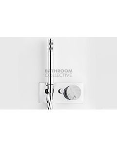 Paco Jaanson - Marmo Wall Diverter Mixer System with Handshower Chrome with White Carrara