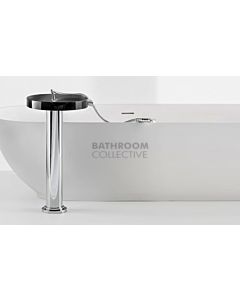 Paco Jaanson - Marmo Freestanding Bath Filler with Handshower Chrome with Black Marquina