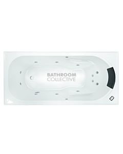 Decina - Modena 1650mm Contour Drop In Rectangle Shower Spa Bath 12 Jets with Tile Bead Acrylic