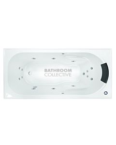 Decina - Modena 1650mm Dolce Vita Drop In Rectangle Shower Spa Bath 15 Jets with Tile Bead Acrylic