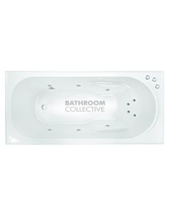 Decina - Modena 1650mm Santai Drop In Rectangle Shower Spa Bath 10 Jets with Tile Bead Acrylic