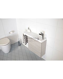ADP - Petite Wall Hung Vanity with Hand Towel Rail 800mm, White Poly Marble Top