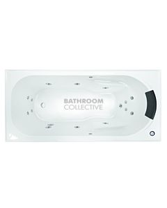Decina - Prima 1650mm Dolce Vita Drop In Rectangle Spa Bath 15 Jets with Tile Bead Acrylic