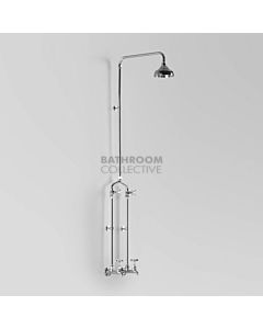 Astra Walker - Olde English Exposed Shower/Bath Tap Set with 150mm Rose, (extended bibs) Cross Handle CHROME A51.18