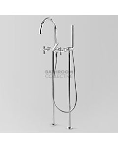 Astra Walker - Icon + Exposed Freestanding Bath Tap Set with Handshower, Cross Handle, CHROME A67.22