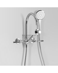 Astra Walker - Icon + Lever Exposed Wall Bath Tap Set with Handshower Single Function CHROME A67.20.LH